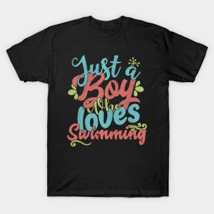 Just A Boy Who Loves Swimming Gift graphic T-Shirt